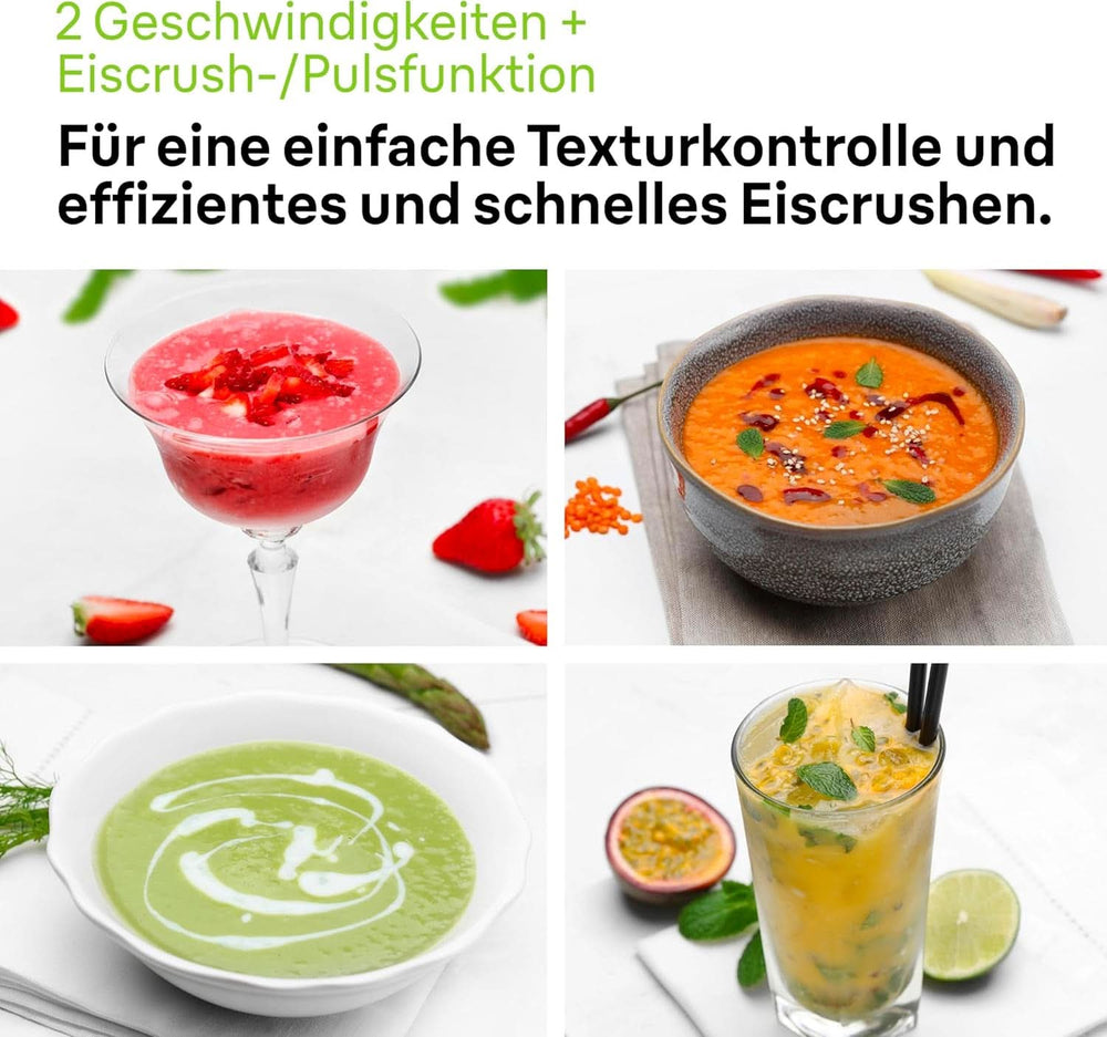 Braun Powerblend 1 JB1050WH - Állványkeverő Mit 1,5 L Glas-Mixaufsatz, Küchenhelfer Zum Zerkleinern, Pürieren & Mixen, Ice-Crush-Funktion, 2 Geschwindigkeiten, 600 Watt, Weiß Kitchen Naty