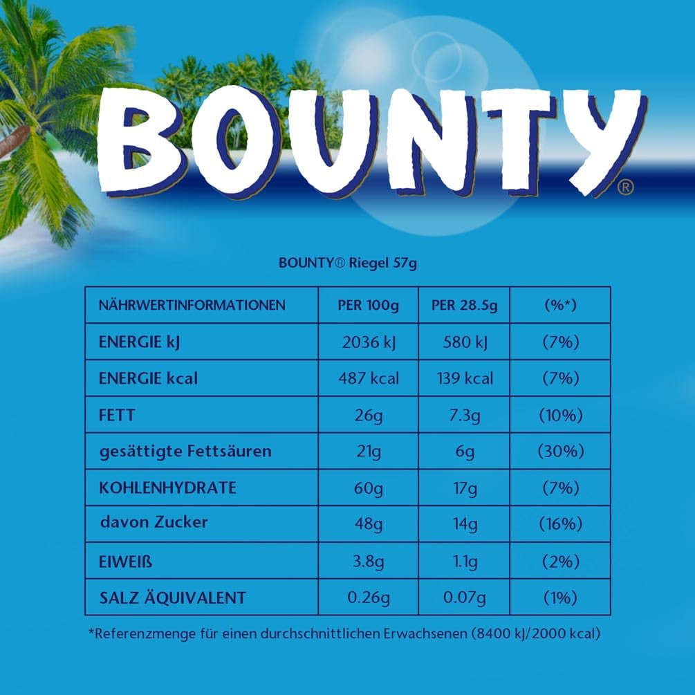 Bounty csokoládészeletek kókuszos csokoládé ízű 24 szelet egy csomagban (24 x 57 g)
