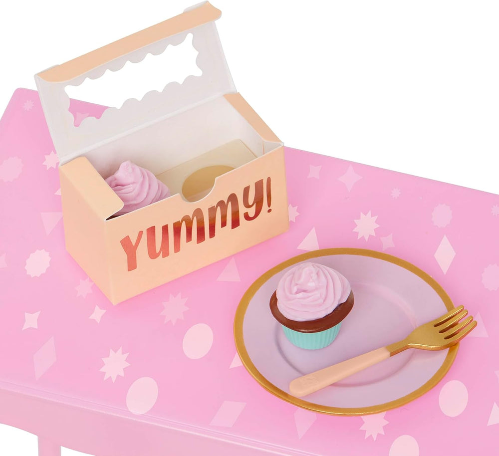 Glitter Girls - GG Surprise születésnapi parti szett és Sashka - Bewegliche 36 cm Puppe Sashka - Überraschungs-Geburtstagsparty-Szett - Tisch & Stühle Möbel - 3 Jahre +