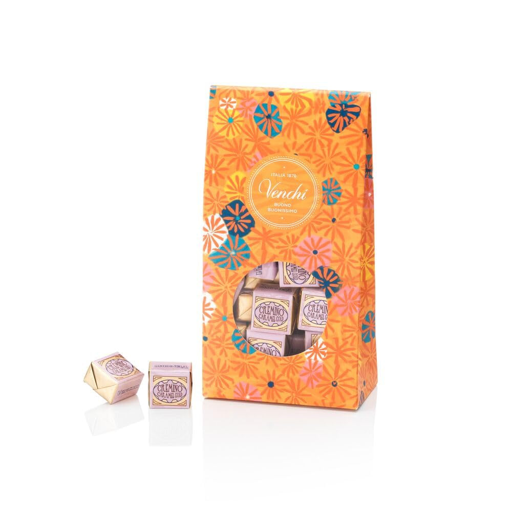 Venchi – Murrine Collection – Ajándékdoboz válogatott cukorkákkal Cremino Caramel Gold, 300g – Ajándékötlet – Gluténmentes