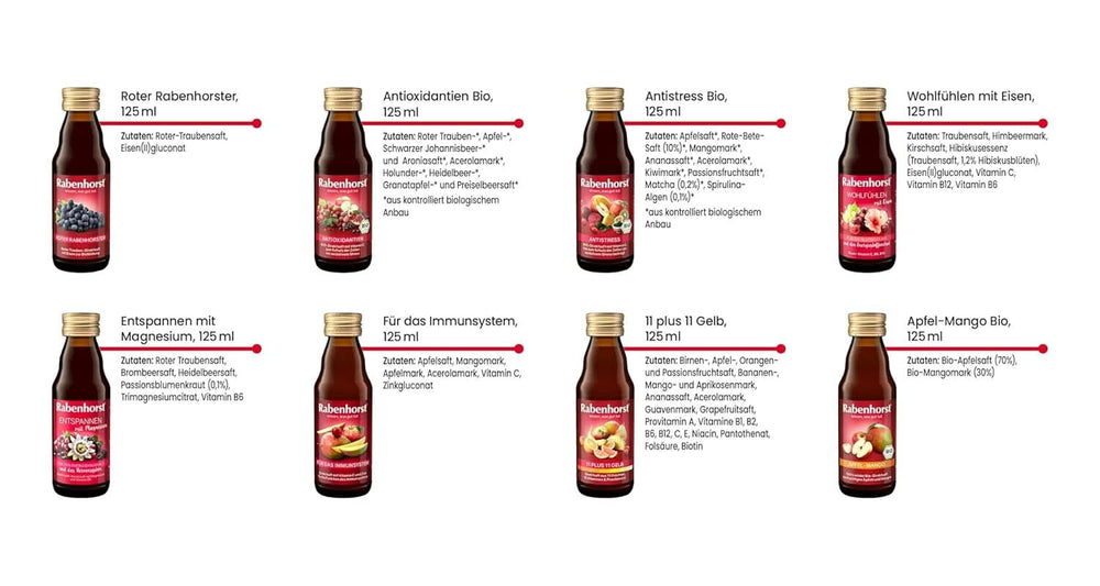 Rabenhorst mini kóstoló csomag, 8 fajta vagy 3 üveg (24 X 125 ml) Alkoholmentes italok Naty Shop