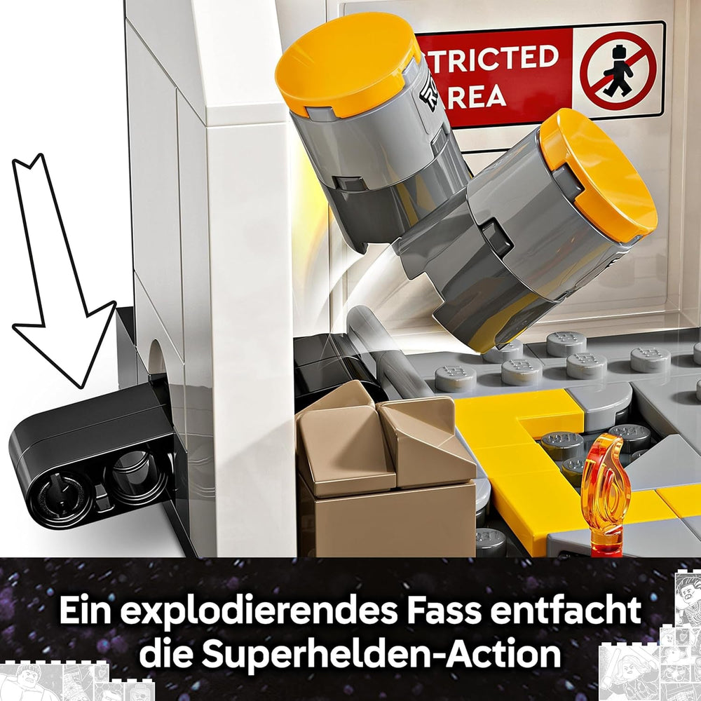 LEGO Marvel Amerika Kapitány: Polgárháborús akciópárbaj - Szuperhős játékkészlet 8 minifigurával - Repülőgép építő- és játékkészlet - Ajándék fiúknak és lányoknak 76314 építőkészletek Besuche den LEGO-Store