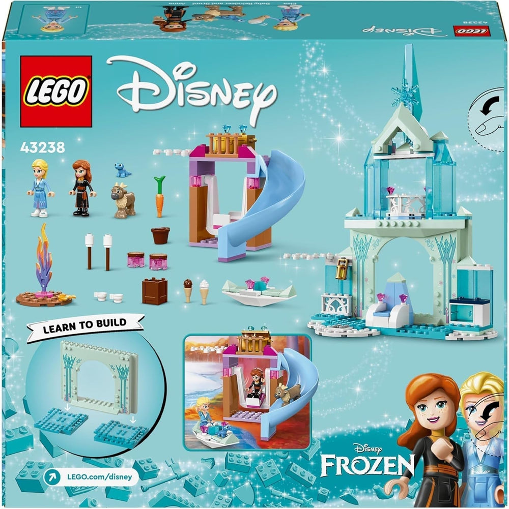 LEGO Disney Frozen Palatul de gheață al Elsei, castelul reginei de gheață, jucărie cu păpușile prințesei ELSA și Anna, plus 2 figurine de animale, cadou minunat pentru fete și băieți de 4 ani 43238 Seturi de constructie Besuche den LEGO-Store