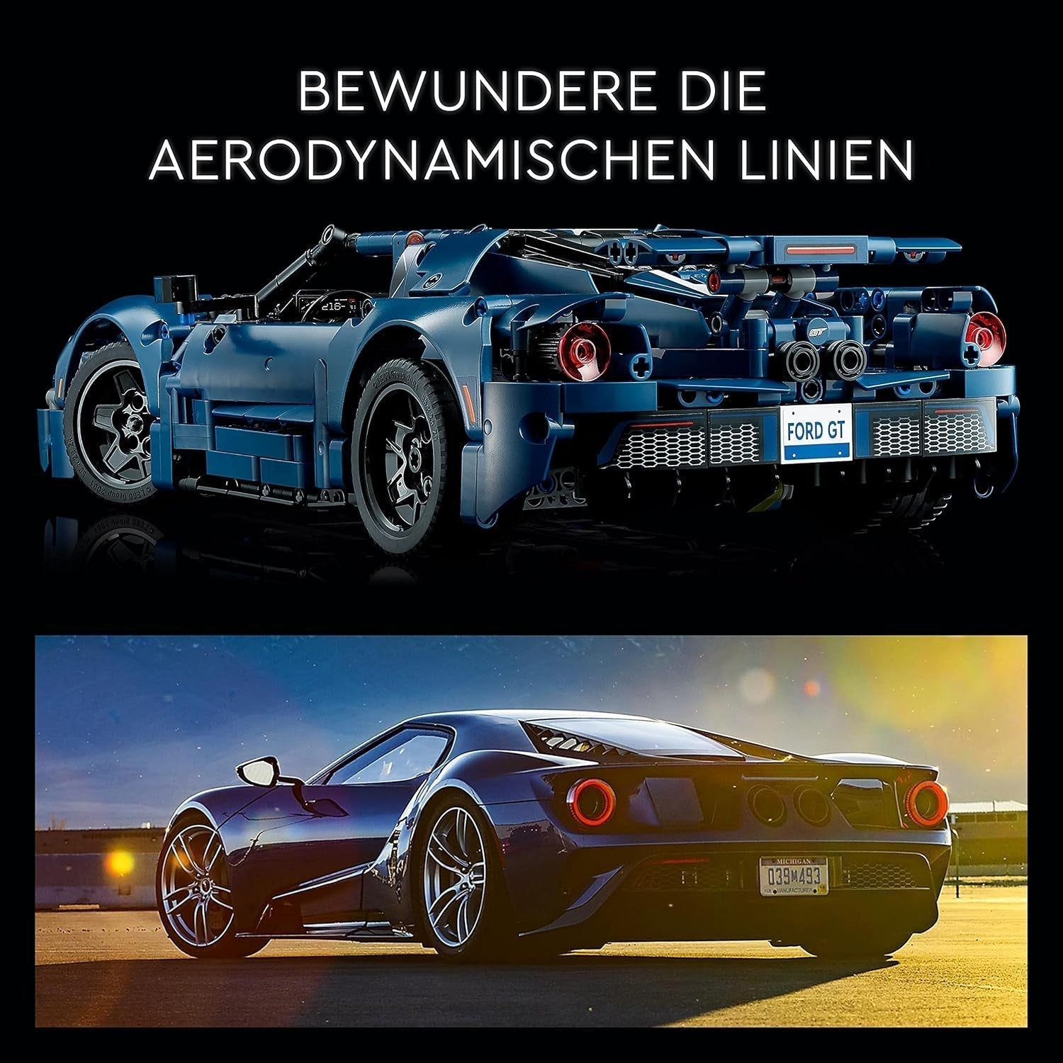 LEGO 42154 Technic Ford GT 2022 Kit model de mașină pentru adulți, Supercar la scara 1:12 cu caracteristici autentice, set avansat pentru colecționari Seturi de constructie Besuche den LEGO-Store