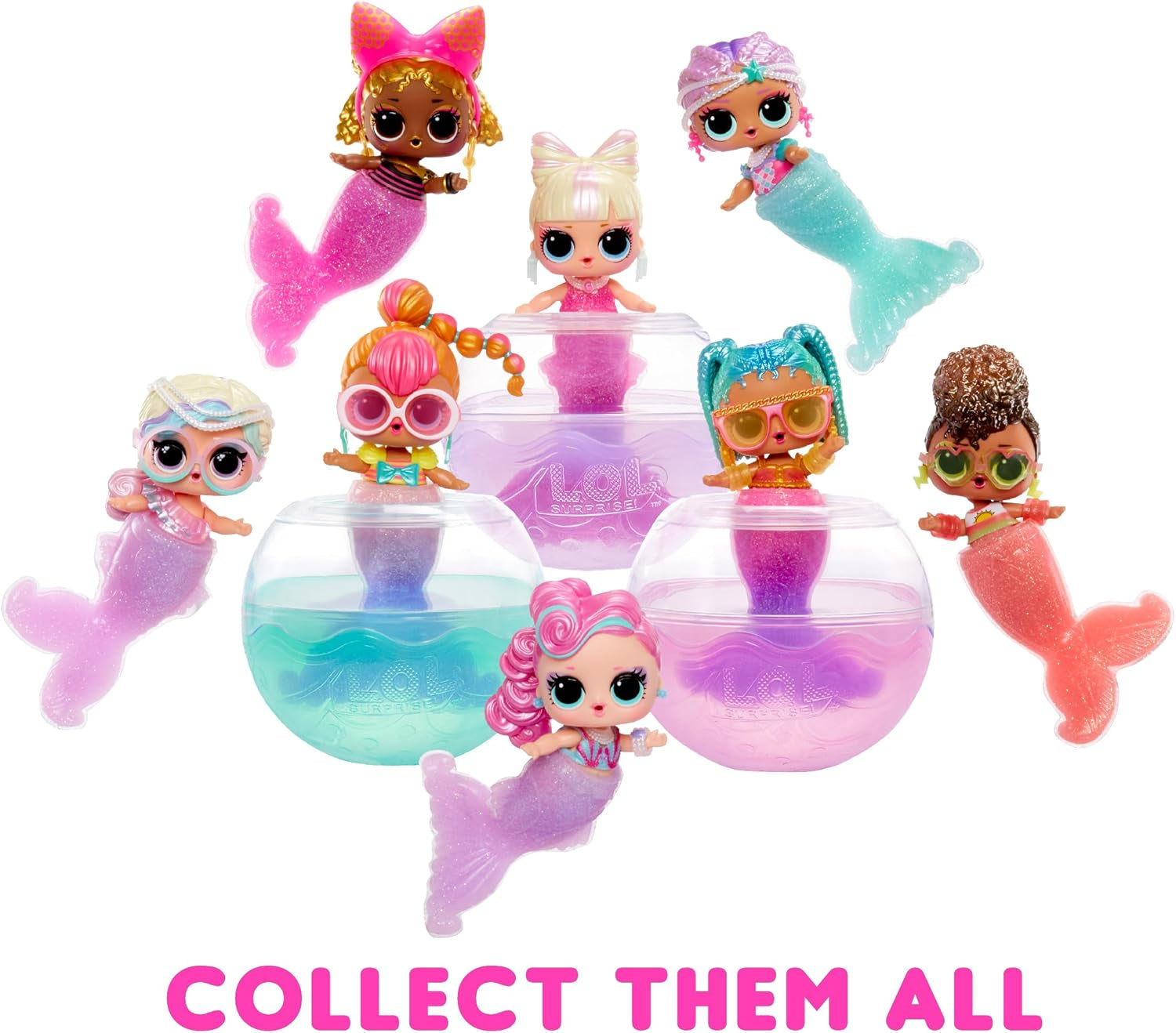 L.O.L. Surprise! Mermaids Tots - Mode-Minipuppen mit Farbwechselnden Schwänzen - Geeignet für Sammler, Mädchen und Jungen ab 4 Jahren