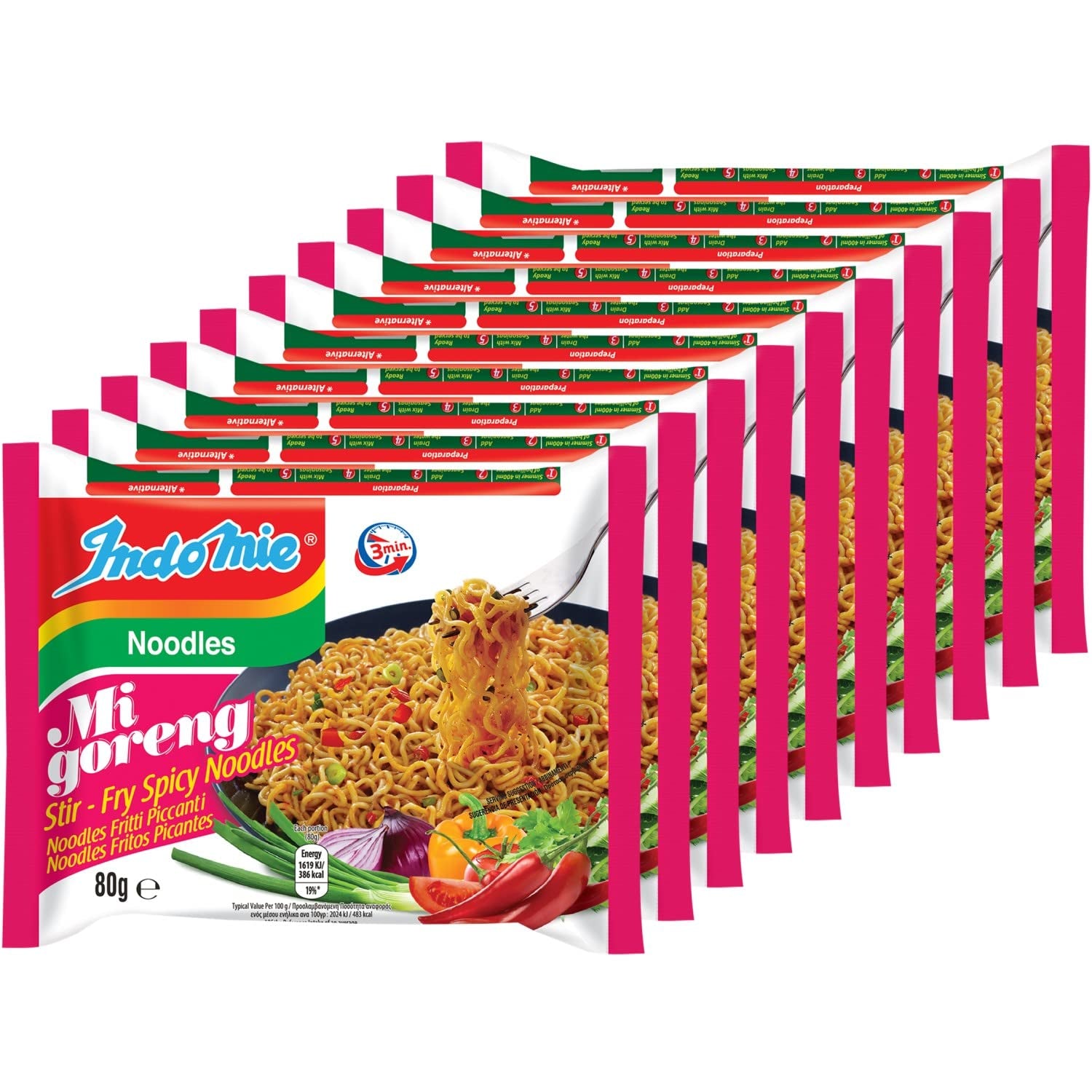 INDOMIE – Instant Mi Goreng tészta – gyűjtőcsomagolás (40 x 80 g)