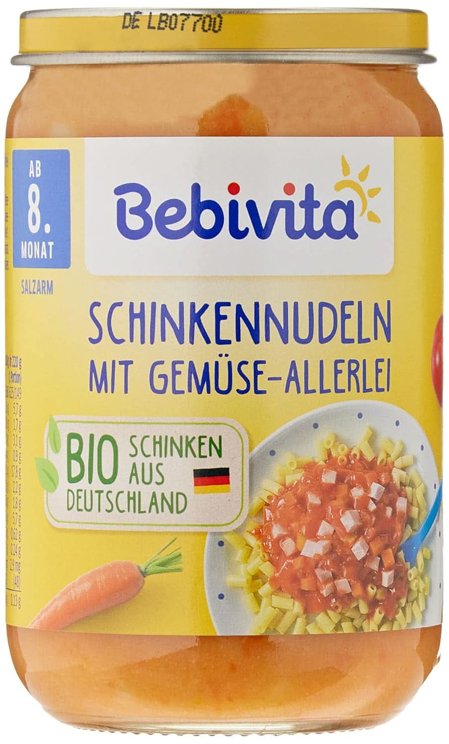 Menük 8 hónapos kortól Bolognai spagetti, 6 db-os kiszerelésben (6 x 220 gramm), közepes Anya és Gyermek Naty Shop