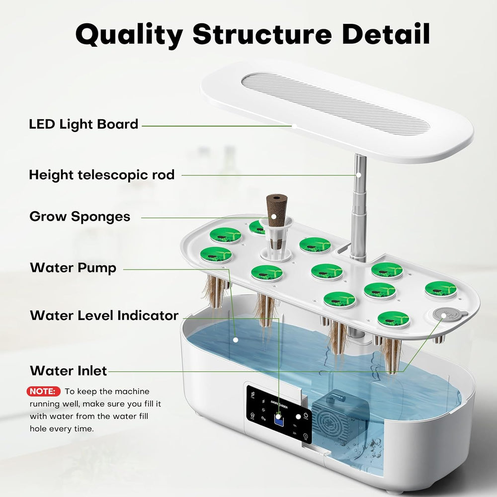 Beltéri gyógynövénykerti hidroponikus termesztőrendszer készlet növekedési fénnyel