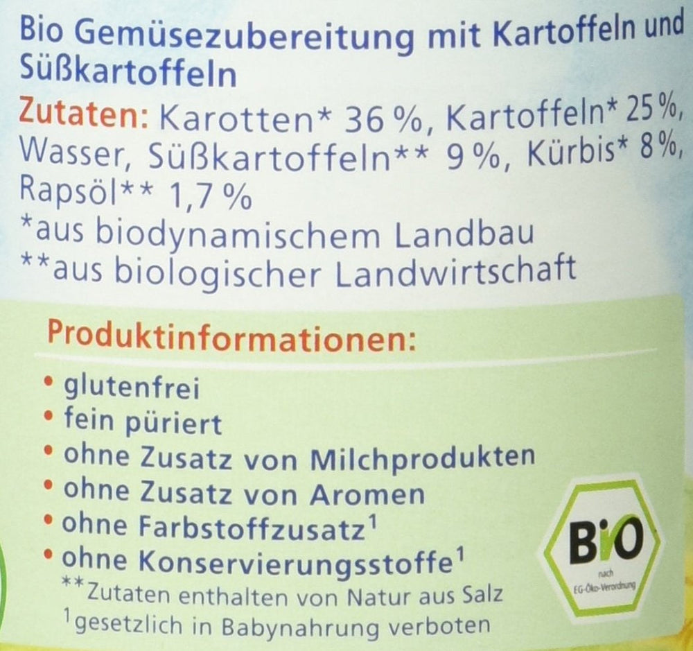 Legume bio cu cartofi dulci, după 4 luni, 190g
