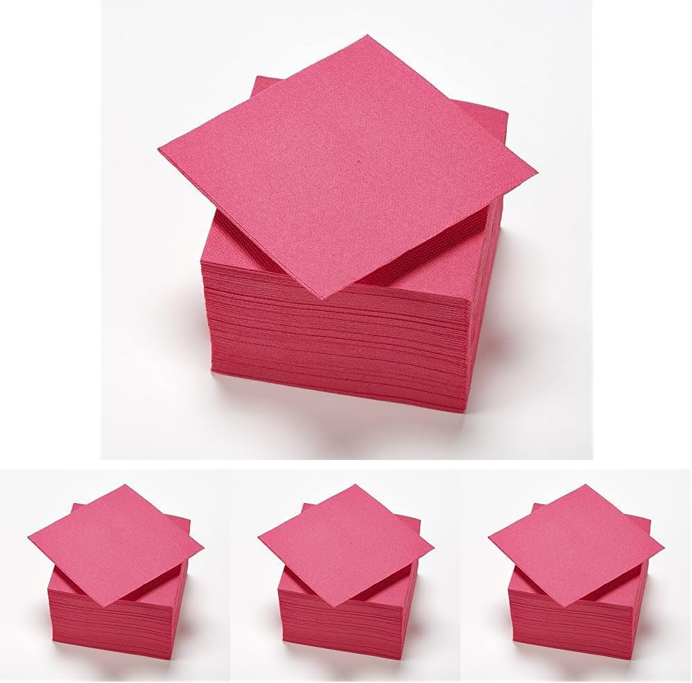 - Șervețele de hârtie Tex Touch - Culoare roz - Șervețele certificate Fsc® - Reciclabile și biodegradabile - Pachet de 50 șervețele roz dimensiune 24 X 24 Cm