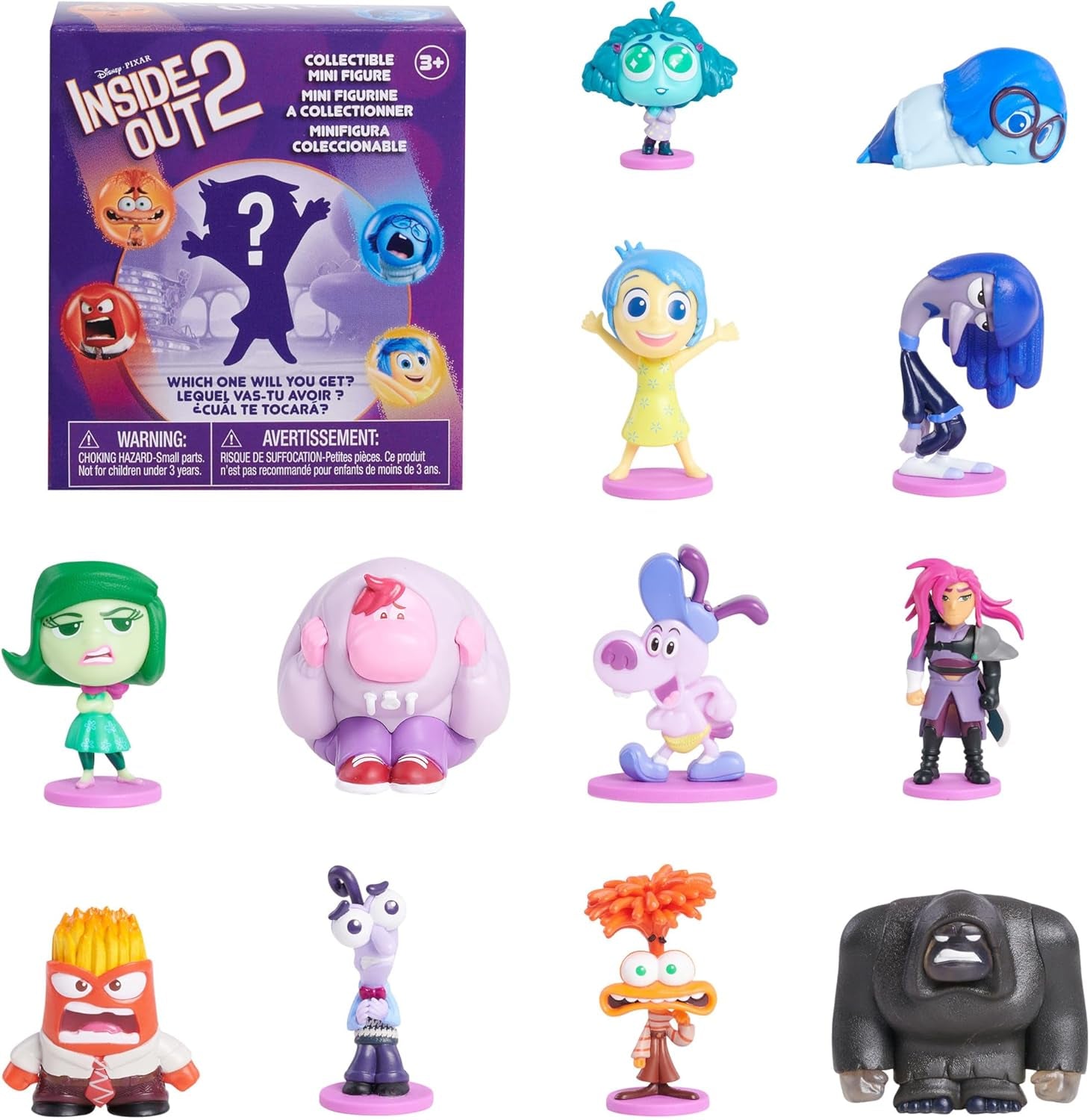 Just Play Disney și Pixar Inside Out 2 Minifigurine de colecționat, figuri de la 2,5 cm la 6,4 cm înălțime, jucării pentru copii de la 3 ani în sus Action figures Naty Shop Mini figuri
