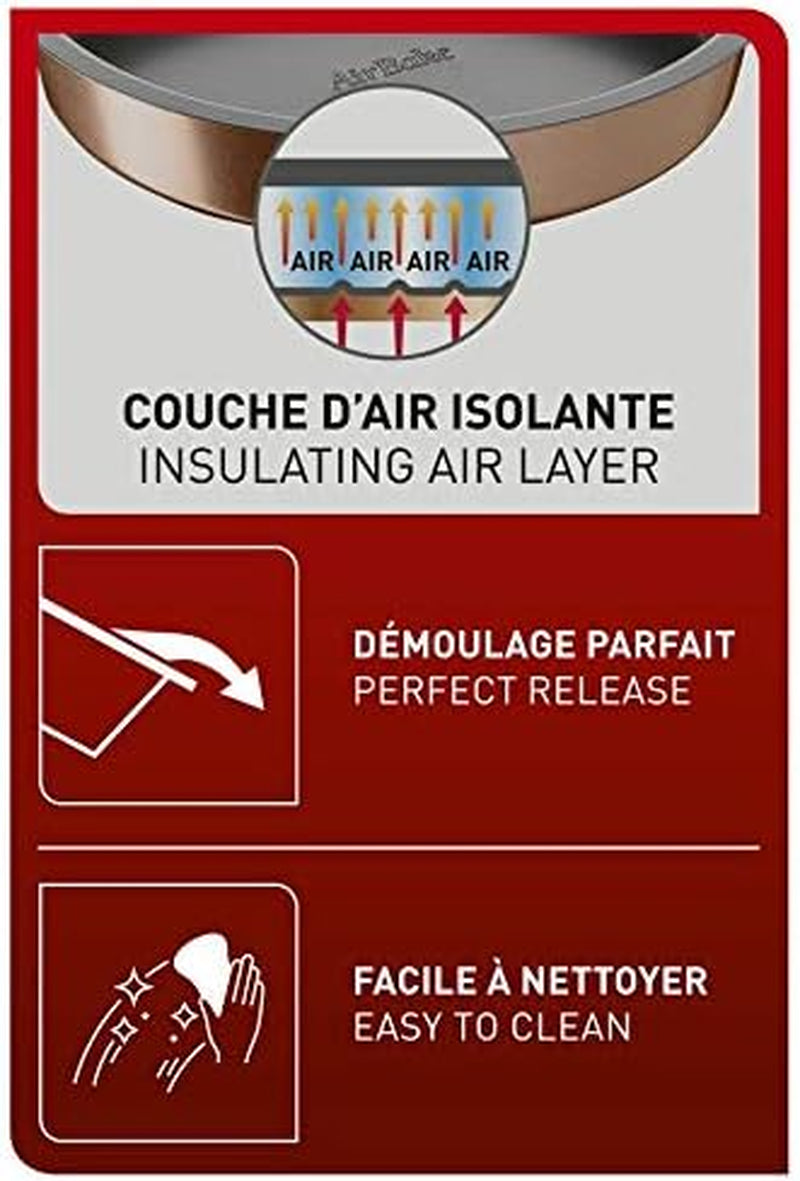 Tefal Airbake J2555014 Muffinform, Antihaftbeschichtung, Karbonstahl, Braun, 29 X 41 cm Sütőformák és tálcák Naty Shop