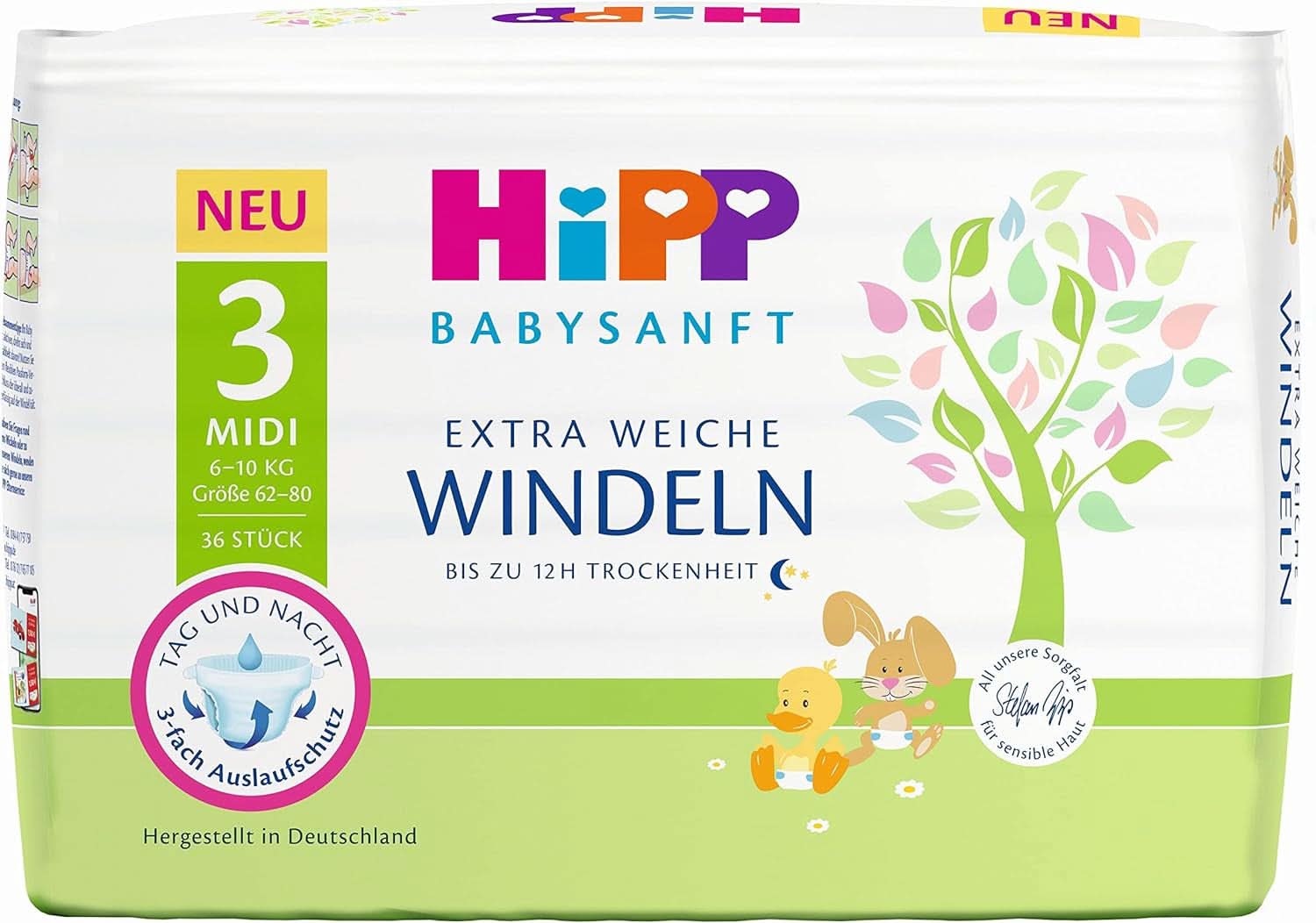 Hipp Babysanft scutece Newborn 1 Carry, pachet de 3 (3 x 24 bucăți) Naty Shop