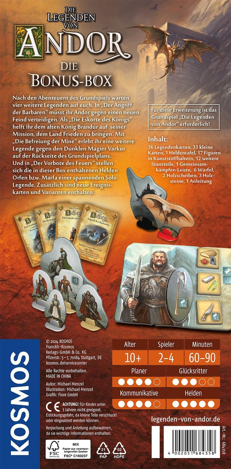 Kosmos 684358 Andor - Bónuszdoboz, változatos kiegészítő a Legends of Andor fantasy klasszikushoz, 10 éves kortól