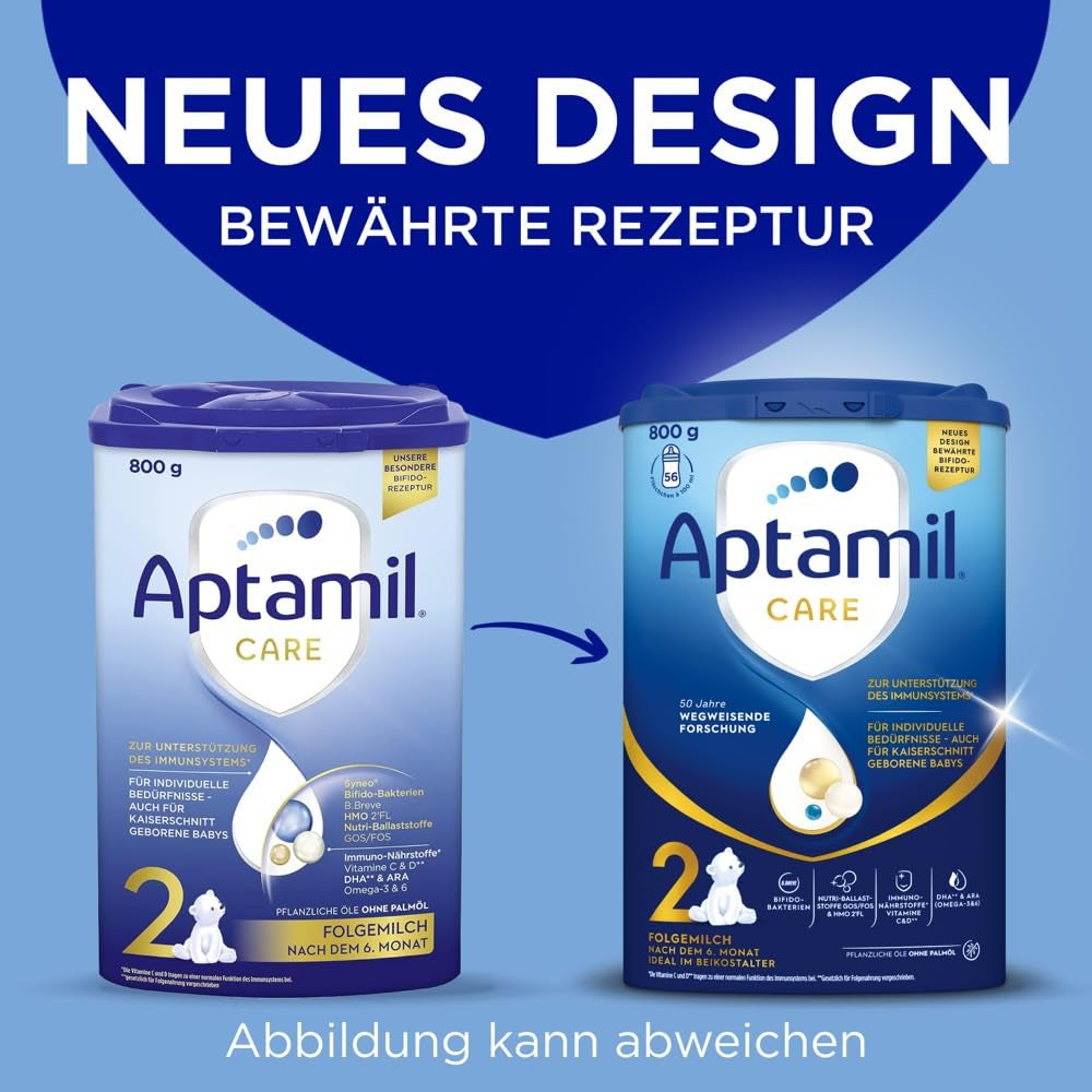 Aptamil Care 2 – Császármetszéssel született babák számára is alkalmas – 1 x 800 g