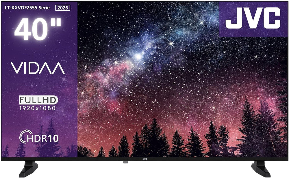 Televizor JVC LT-40VF4455 de 40 de inci, televizor Full HD cu diagonală de ecran de 102 cm și tuner triplu integrat, televizor LED negru