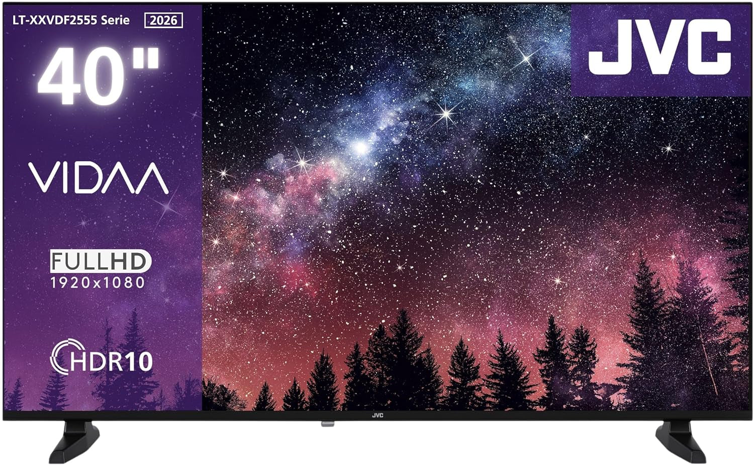 Televizor inteligent JVC VIDAA LT-32VDF5455 de 32 de inci, televizor Full HD, televizor HDR cu tuner triplu integrat, televizor LED negru