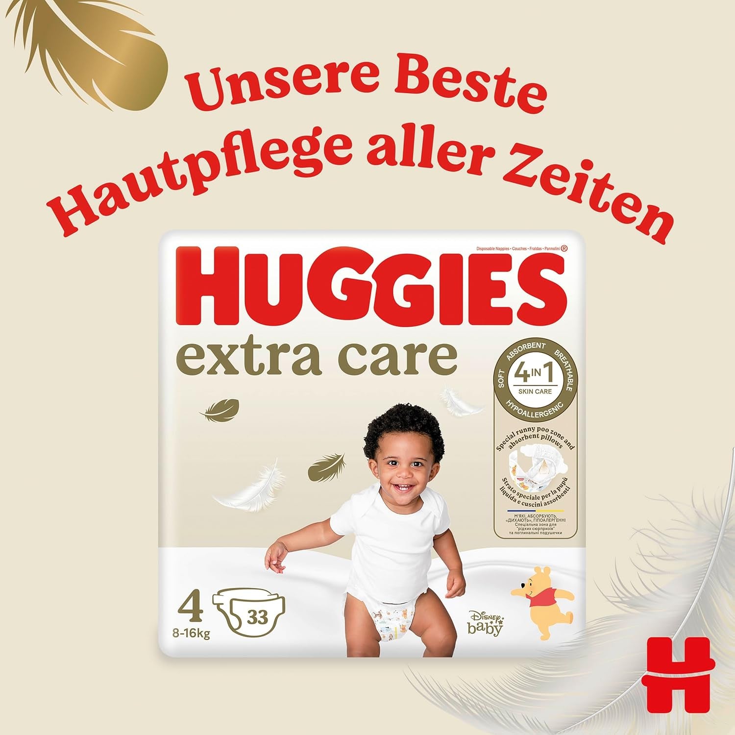 Huggies Extra Care Disney baba pelenka, 4-es méret, 120 pelenka (2x60), havi doboz