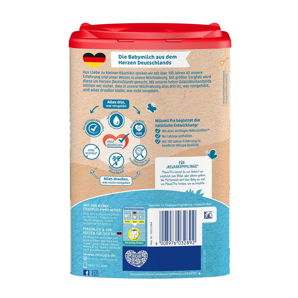 Milumil Milupa Tejpor babáknak, születése óta az első tej, 800 g