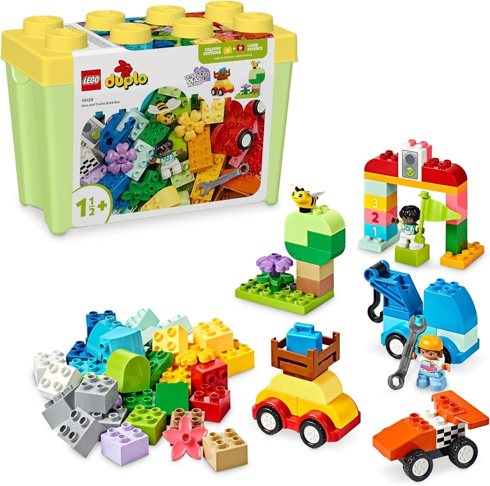 LEGO DUPLO klasszikus tégladobozos autók és teherautók, járműs játékkészlet 1,5 éves gyerekeknek, kreatív tanulási játék, autós játék és versenyautó készlet 10439 építőkészletek Besuche den LEGO-Store alapértelmezett cím