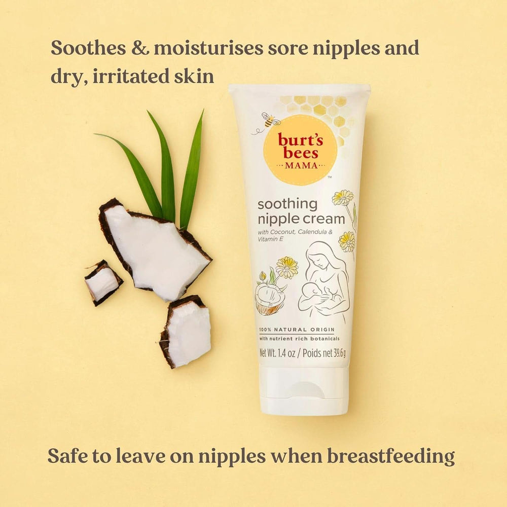 Burt'S Bees® Mama nyugtató mellbimbókrém kókuszdióval, körömvirággal és E-vitaminnal, 100%-ban természetes, 1,4 uncia Kiegészítők Étel és szoptatás Baby Naty Shop
