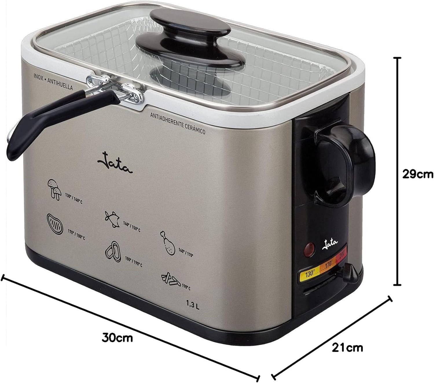 Tamaño FR326E - Fritőz, 1000 Watt, 1,3 literes Naty Shop Appliances