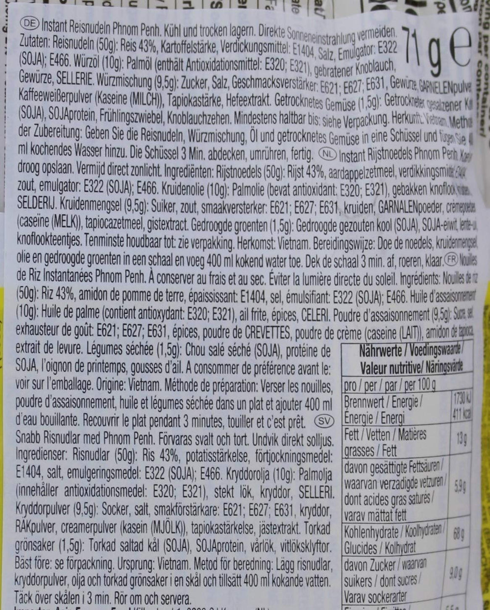 ACECOOK – VAGY Nam Vang instant rizstészta – gyűjtőcsomagolás (24 x 71 g)