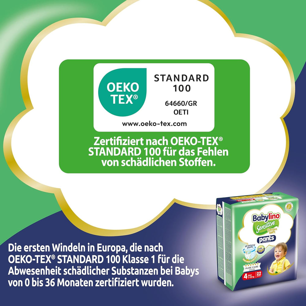 Pelenkák Sensitive Cotton Soft, 4-es méret, Pants Maxi (7-13 kg), 22 db