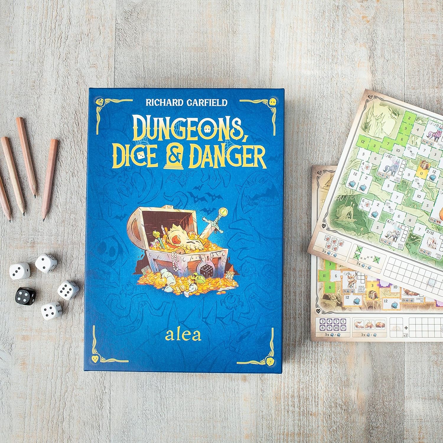 Ravensburger 27270 – Dungeons, Dice and Danger, Alea stratégiai játék, kockajáték felnőtteknek, gördülő és író játék 12 éves kortól