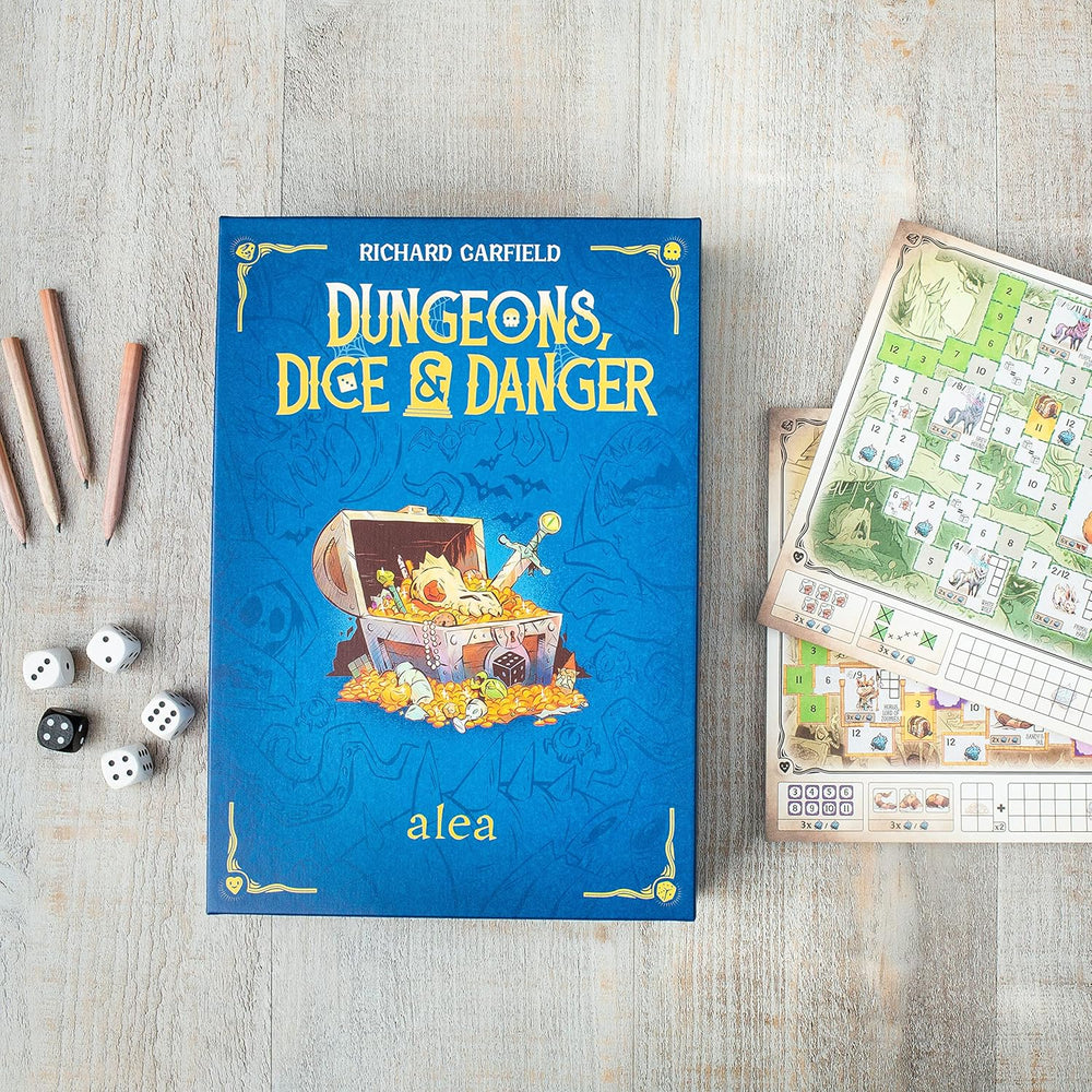 Ravensburger 27270 – Dungeons, Dice and Danger, Alea stratégiai játék, kockajáték felnőtteknek, gördülő és író játék 12 éves kortól