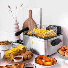 Tristar Fryer, 1 nagy kosár és 2 kis kosár, állítható termosztát, hűtőzóna, 5 liter, 2000 W, FR-6949 Appliances Naty Shop