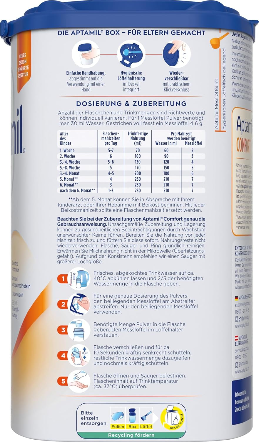 Aptamil Comfort - Különleges tápszer születéstől kezdve - 1 x 800 g