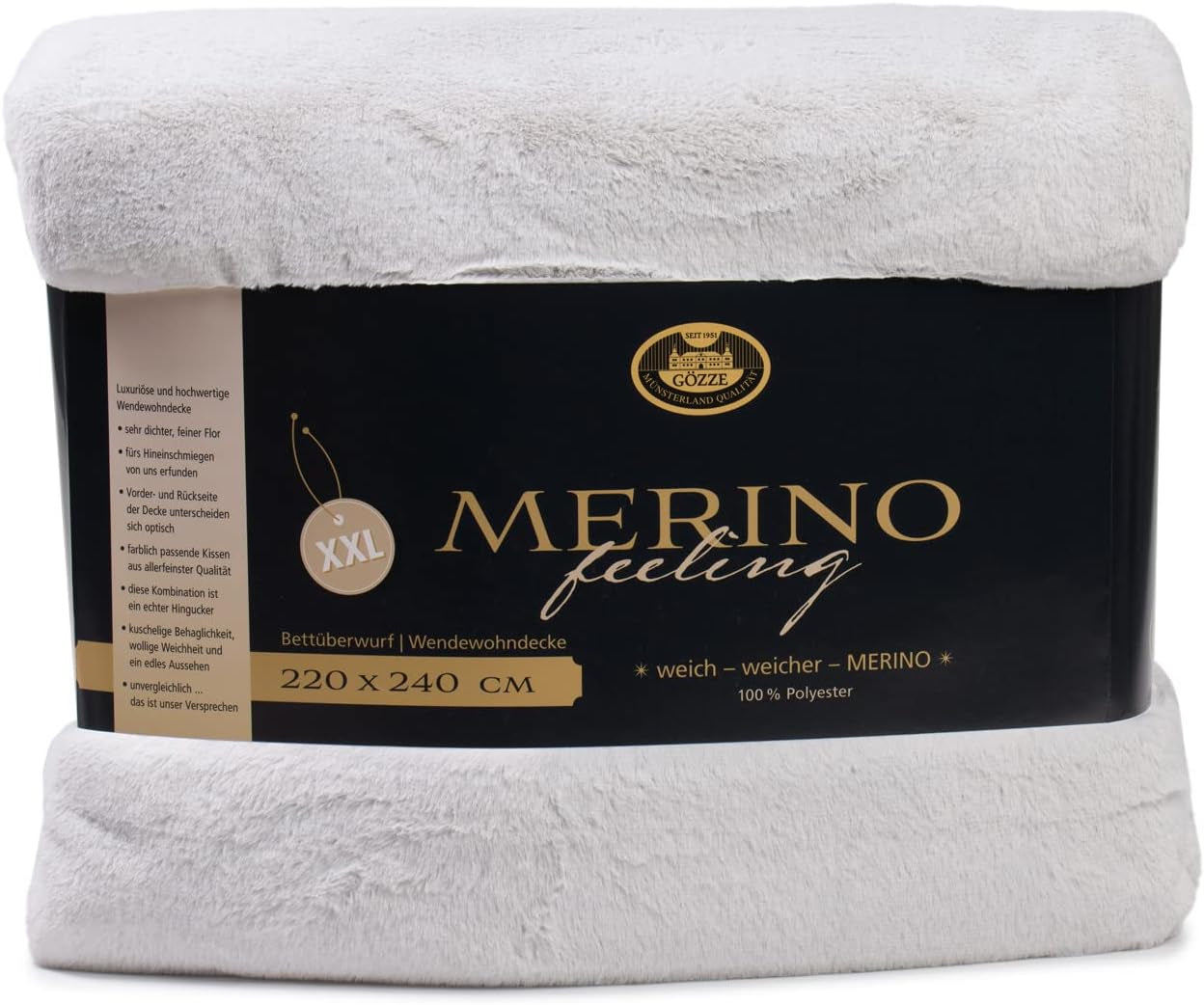 Gözze - Kényelmes takaró, megfordítható, nagy sűrűségű 600 G/m², 150 x 200 cm - Sötétzöld ágyak és takarók Besuche den GÃ¶zze-Store ezüst 220 X 240 cm