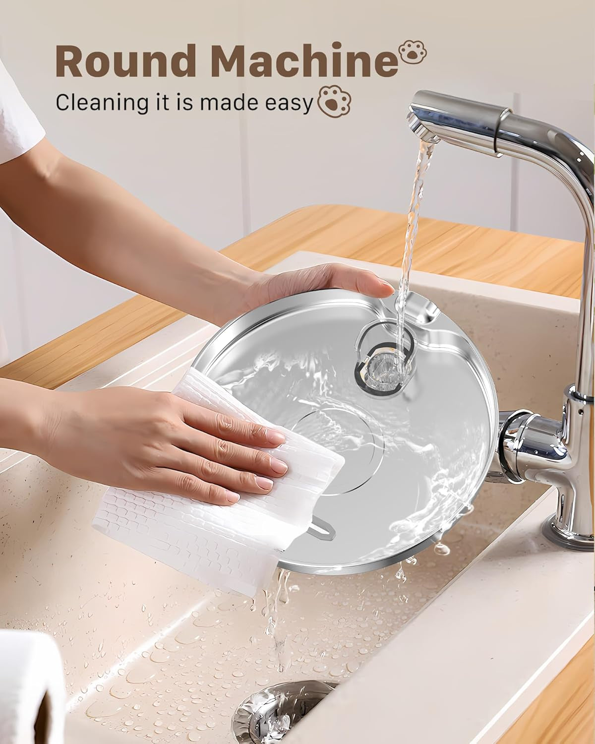 Katzenbrunnen Edelstahl Trinkbrunnen für Katze: Katzenbrunnen für Katzen - 2.2L Ultra leise Wasserbrunnen für Katzen - katzentrinkbrunnen für Hunde mit Wasserstandsfenster - Enhtält keinen EU-Adapter