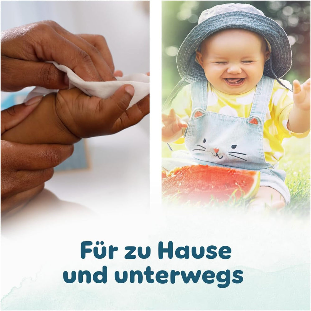 Șervețele umede Pampers Harmony Aqua, 15 pachete a câte 48 de șervețele fiecare - 720 de șervețele în total, ajutând la restabilirea echilibrului natural al pH-ului pielii, loțiune ușoară cu 99% apă