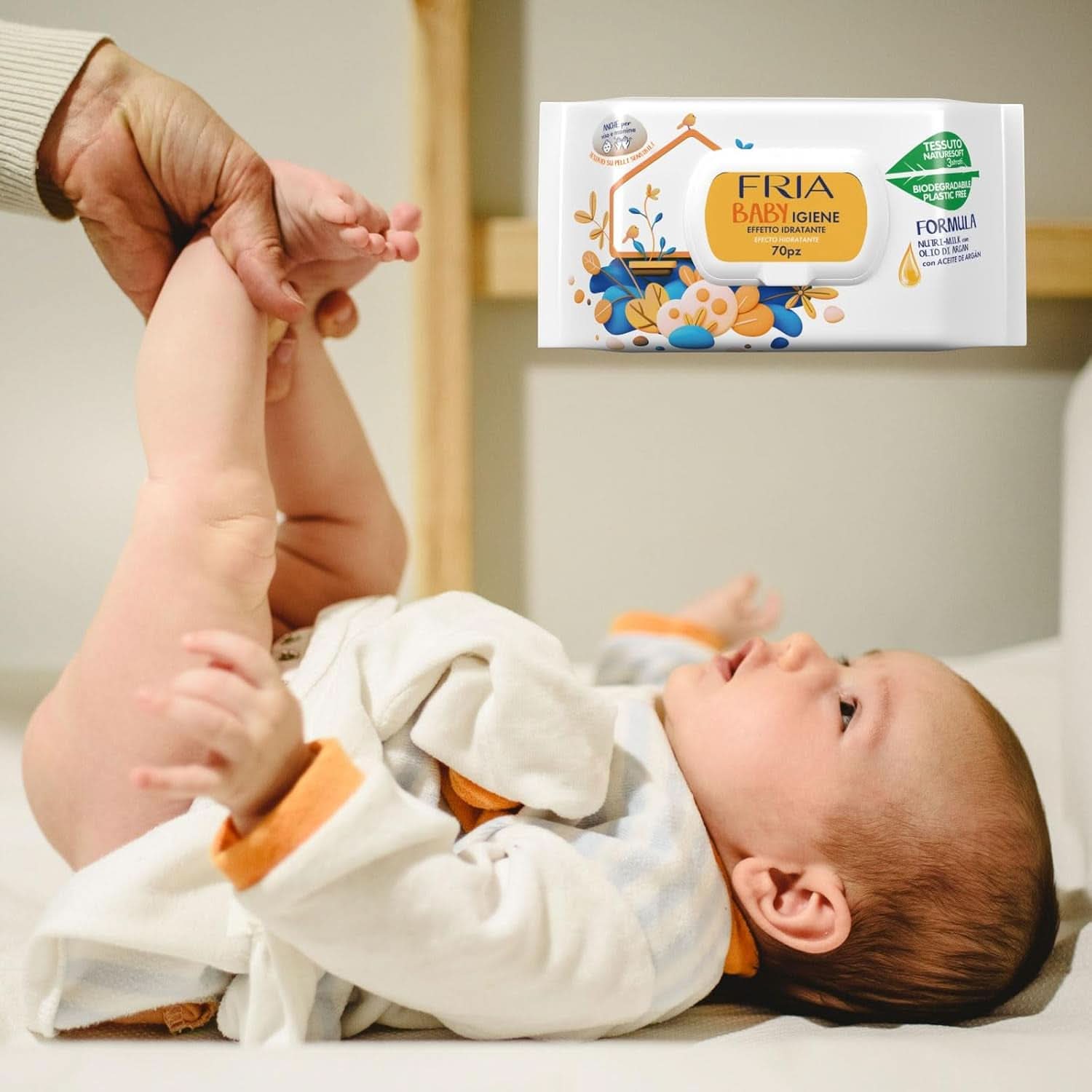 70 db-os csomag nedves törlőkendő Baby Wet Wipes Naty Shop