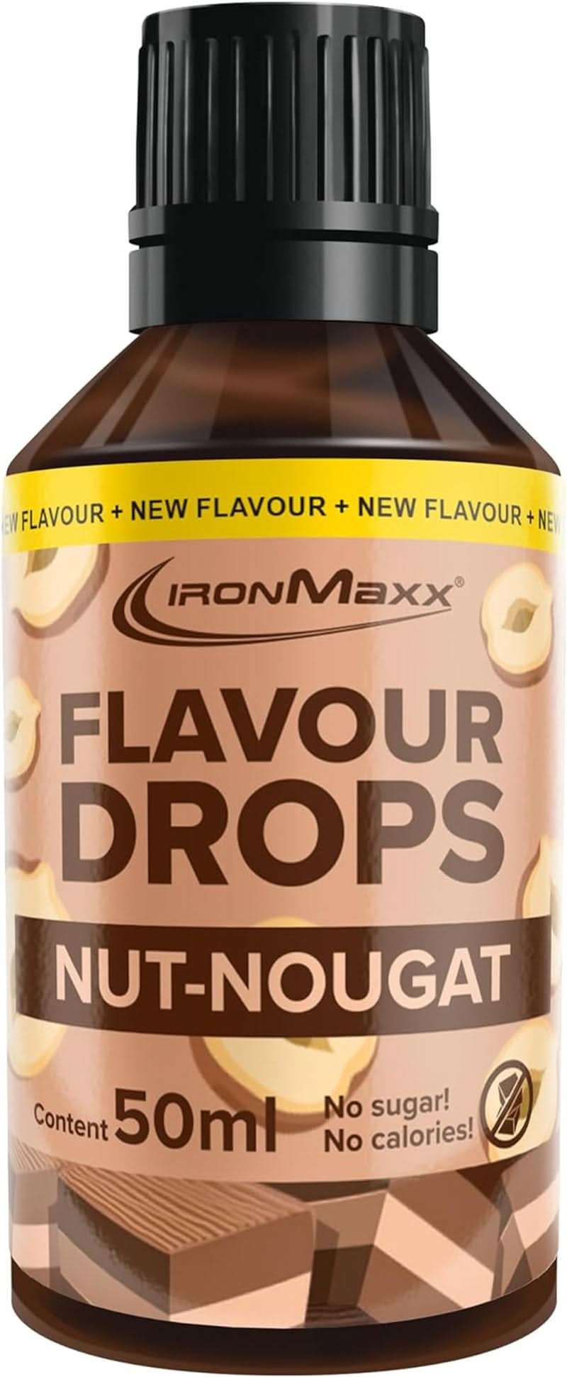 Ironmaxx ízesített cseppek - Kalória és cukor nélkül, 50 ml Naty Shop Flavours Nugát dióval