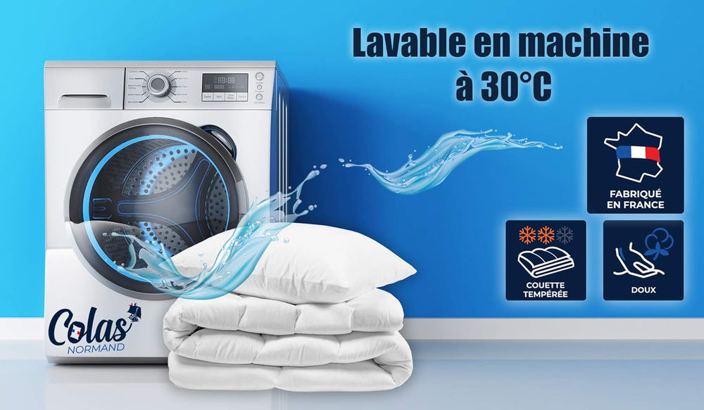 COLAS NORMAND Percale pamut paplan 260 x 240 cm kiváló minőségű 100% percale pamut puha és kényelmes tartós finom bevonat Made in France Fehér paplanok és paplanok Naty Shop