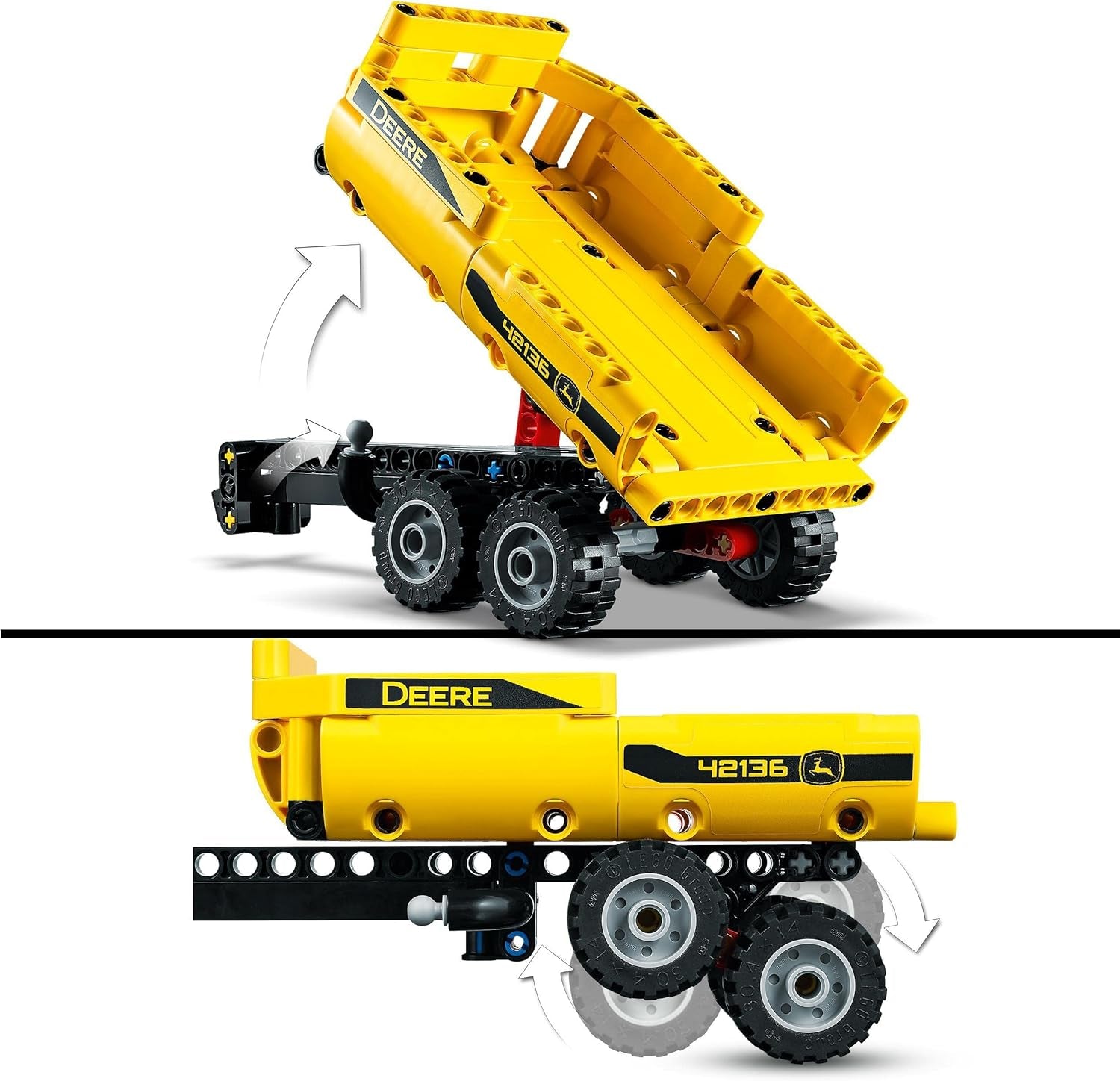 LEGO Technic John Deere 9620R 4WD traktor billenő utánfutóval Klasszikus mezőgazdasági játék gyerekeknek fiúknak és lányoknak 8 éves gyűjthető modellkészlet 42136 Építőkészlet Besuche den LEGO-Store