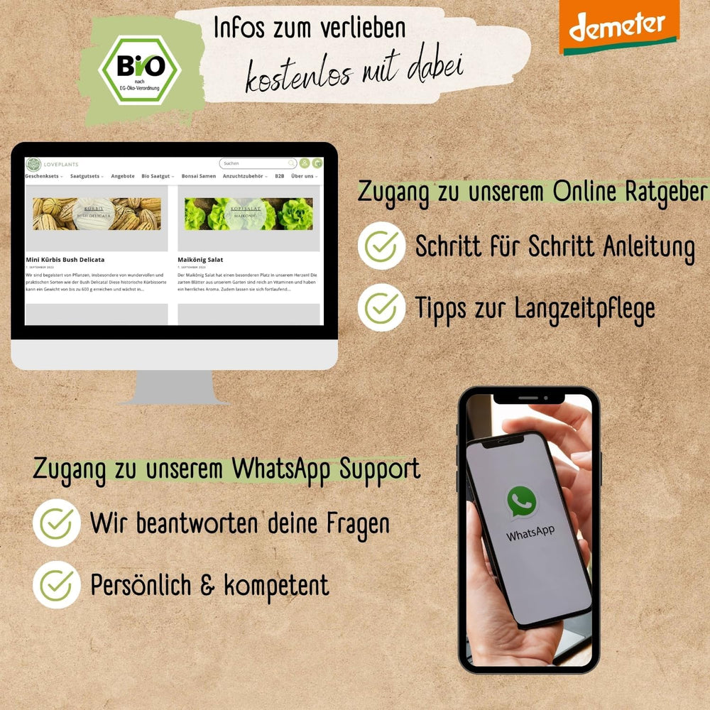 Bio zöldségmag készlet - 12 fajta Demeter zöldségmag | Ritka és családi növényi magvak, teljesen szabad beporzású | Családi zöldségfajták erkélyekre, magaságyásokra, kertekre és ajándéktárgyakra | Loveplants