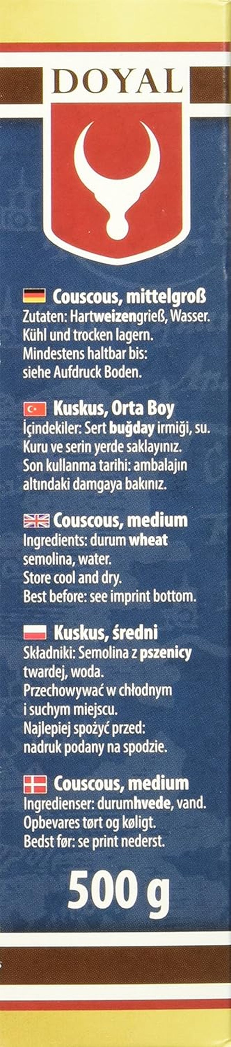 Kuszkusz – Könnyű és bolyhos kuszkusz enyhén diós ízzel – Tipikus észak-afrikai specialitás – 1 x 500g