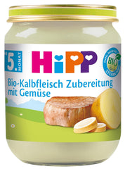 Hipp húskészítmények, borjú előkészítés zöldségekkel Anya és Gyermek Naty Shop 125 gramm Borjú/zöldség