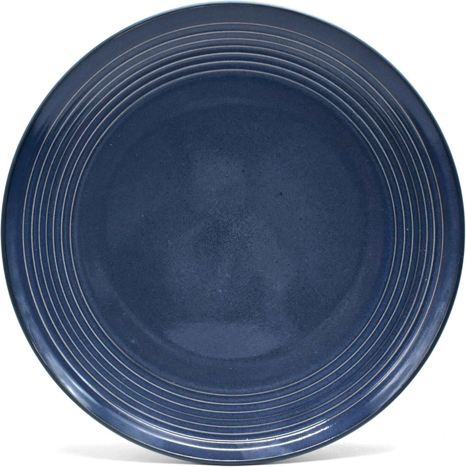 Set de veselă combinat vintage ECHTWERK „Alicia” cu 16 piese Design modern pentru 4 persoane, set elegant de veselă din gresie albastru închis cu 4 farfurii, 4 farfurii laterale, 4 boluri, 4 cești de ceai