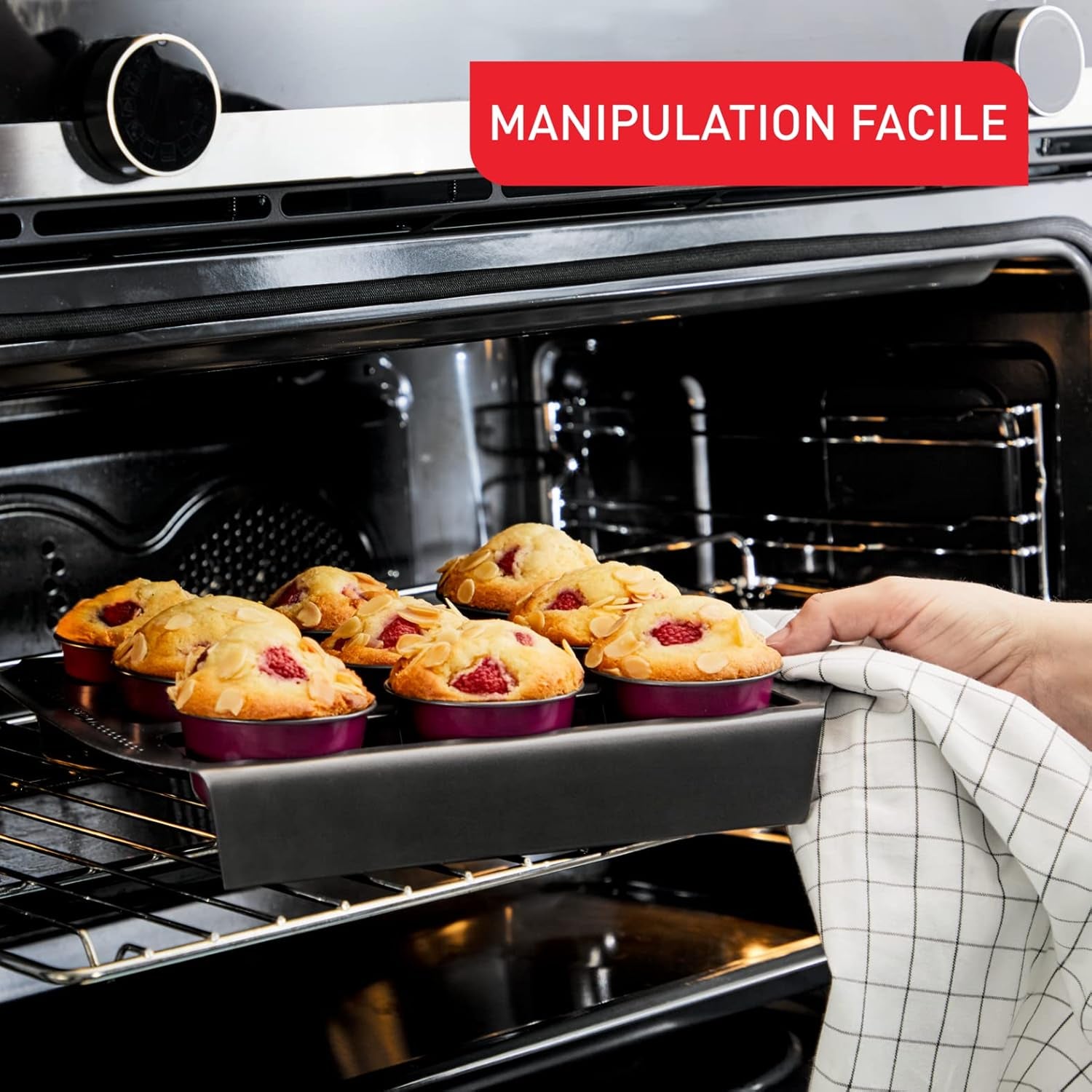 Tefal Creabake J3089304 3 Stück Brioche-Backform Antihaft-Beschichtung, Leicht Entnehmbar, Stapelbar, Einfache Austellung, Backform Formák és tepsi Naty Shop