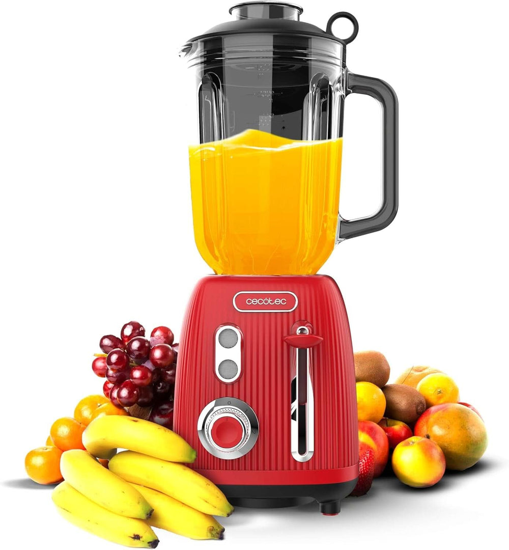 Cecotec Standmixer Retro Power Black Titanium Retrogreen. 1200 W Maximale Leistung, 2 Geschwindigkeiten, 4-Klingen-Messer Mit Schwarzer Titanbeschichtung Und 1,5L Krug, Vintage-Design Grün Kitchen Naty Shop Red