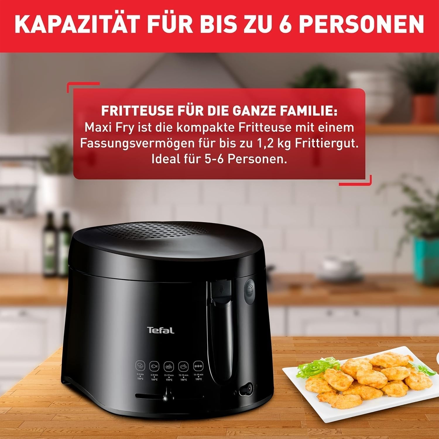 Tefal Maxi Fry Fryer, Cool Wall technológia, 1,2 kg, állítható termosztát Appliances Naty Shop