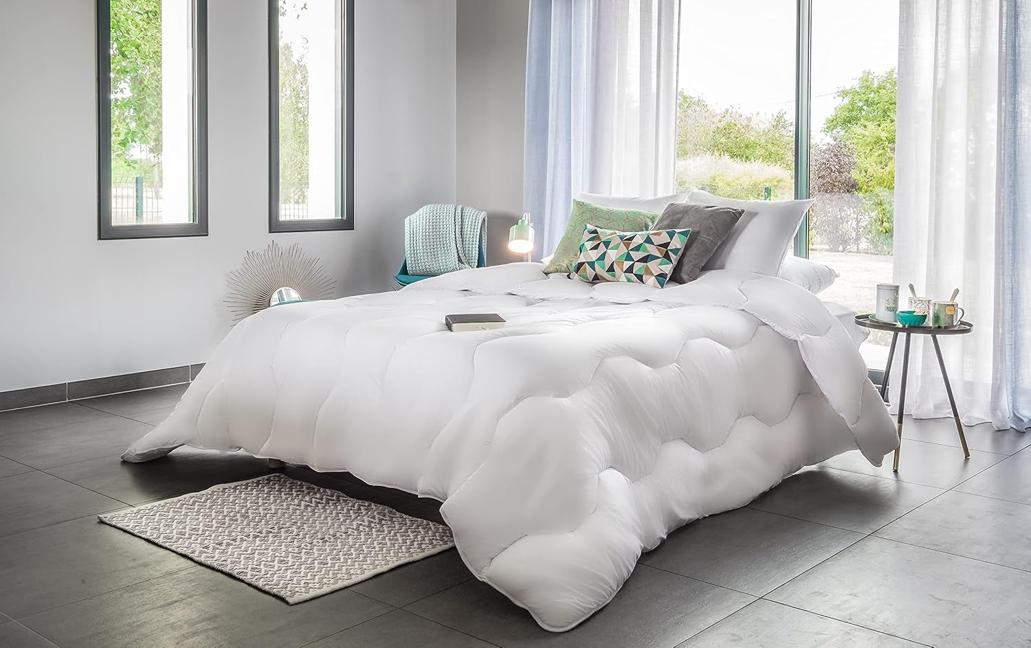 Blanrève - Paplan Aerelle Blue - Nagyon puha - bolyhos és kényelmes - Egyszemélyes ágy - Eco Responsible - A komfort szál jó érzés, 140 X 200 cm Paplanok és paplanok Naty Shop