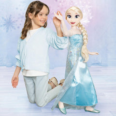 Păpușa uriașă Disney Frozen Playdate Elsa, 80 cm, de Jakks Pacific, păpușă complet articulată cu 11 puncte de articulație, inclusiv perie de păr și accesorii