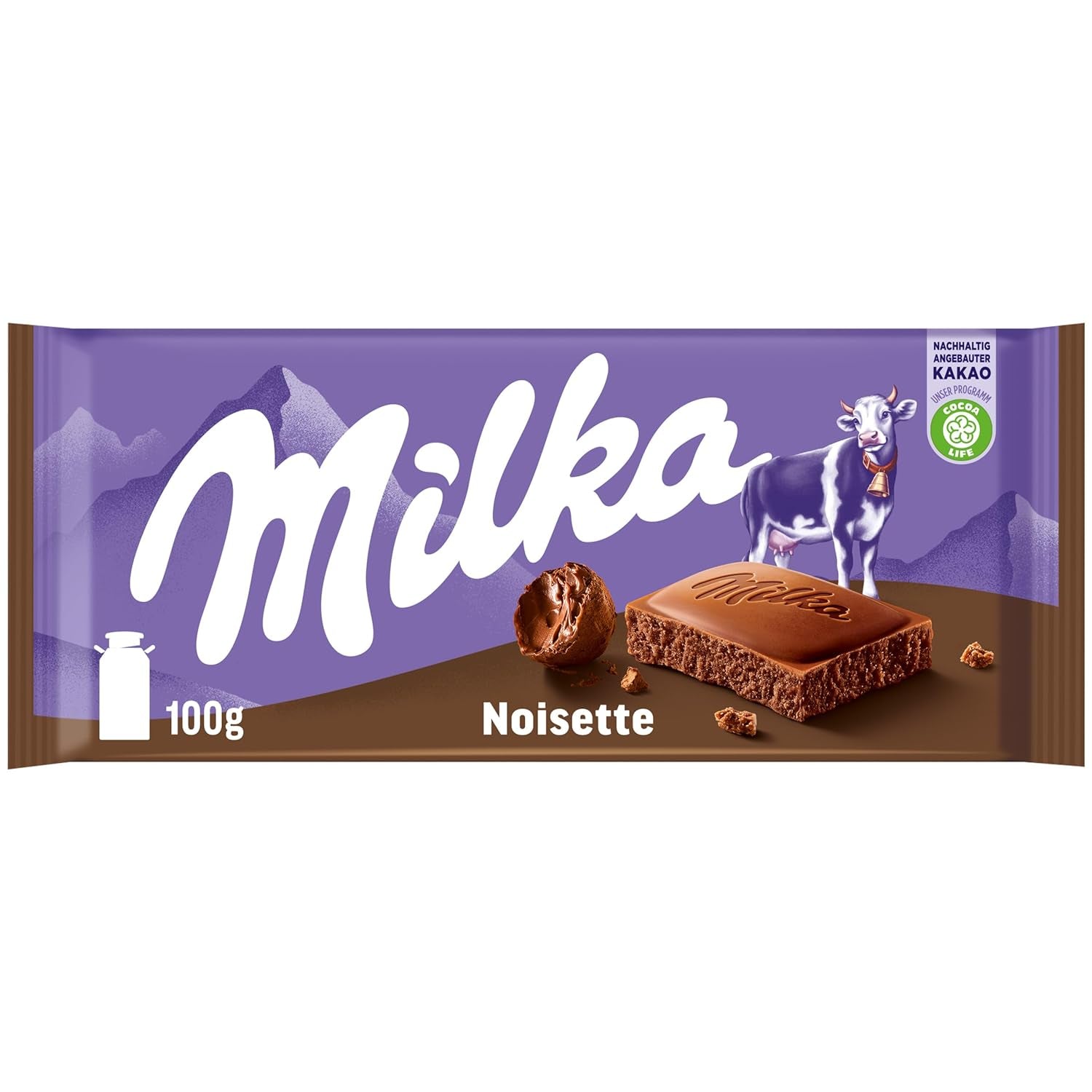 Milka Noisette – alpesi tejcsokoládé finom, krémes mogyorós töltelékkel – 25 x 90g