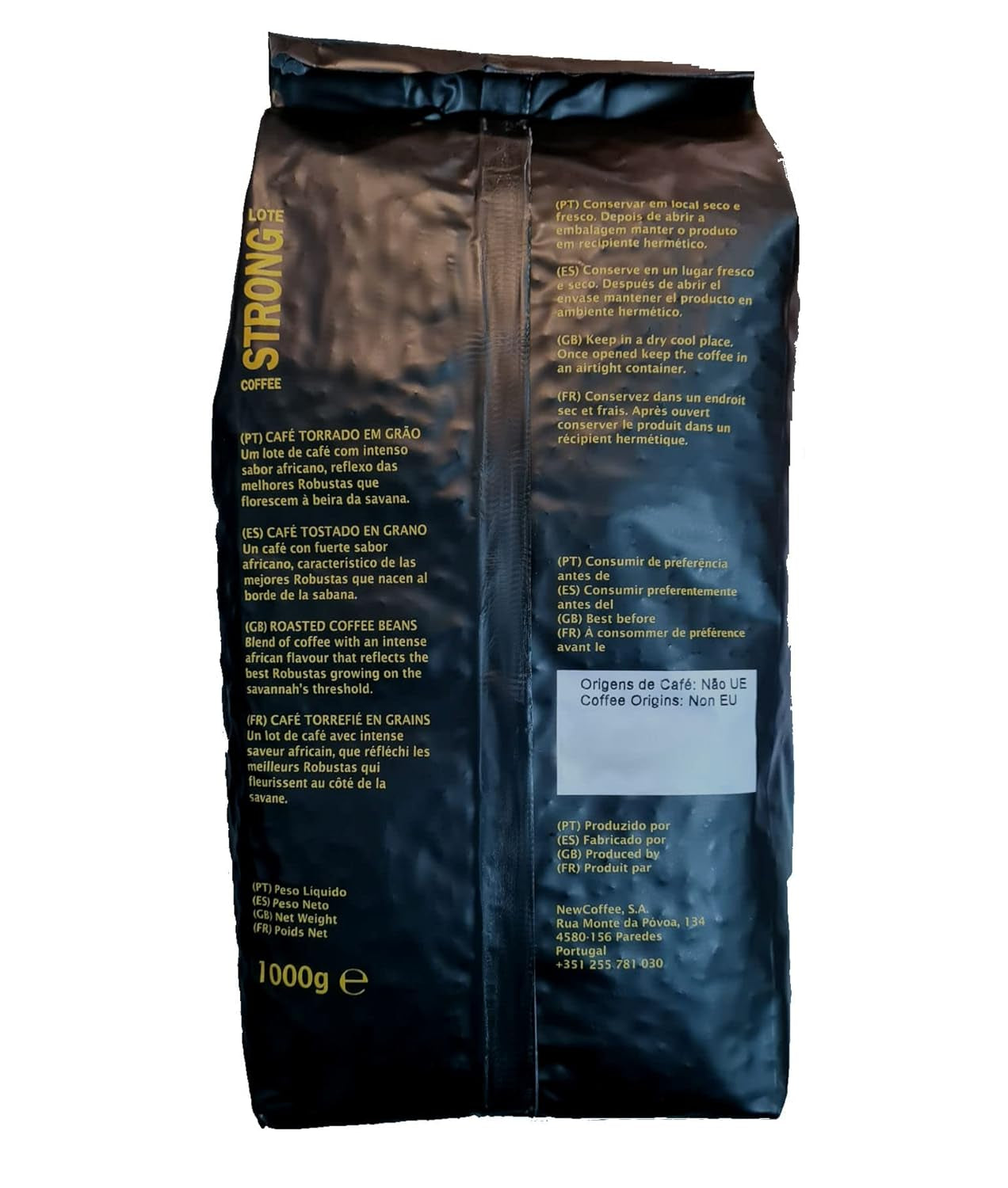 Cafea portugheză tare, boabe întregi, cafea măcinată, boabe întregi de cafea, 1 kg